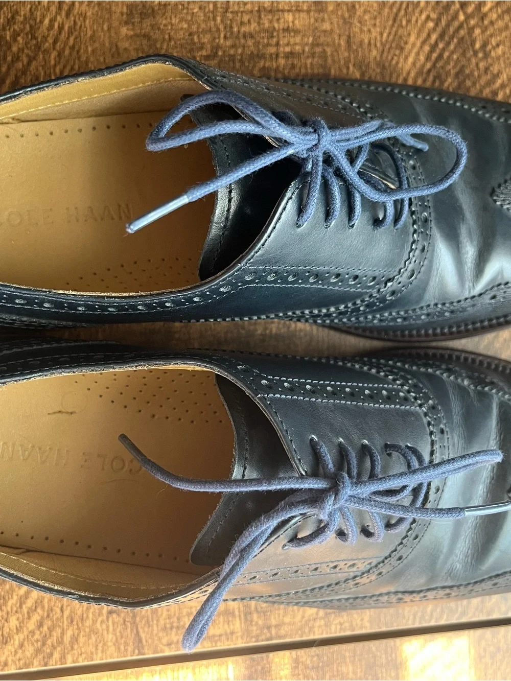 Cole Haan Men's Navy Blue Wingtip Oxfords